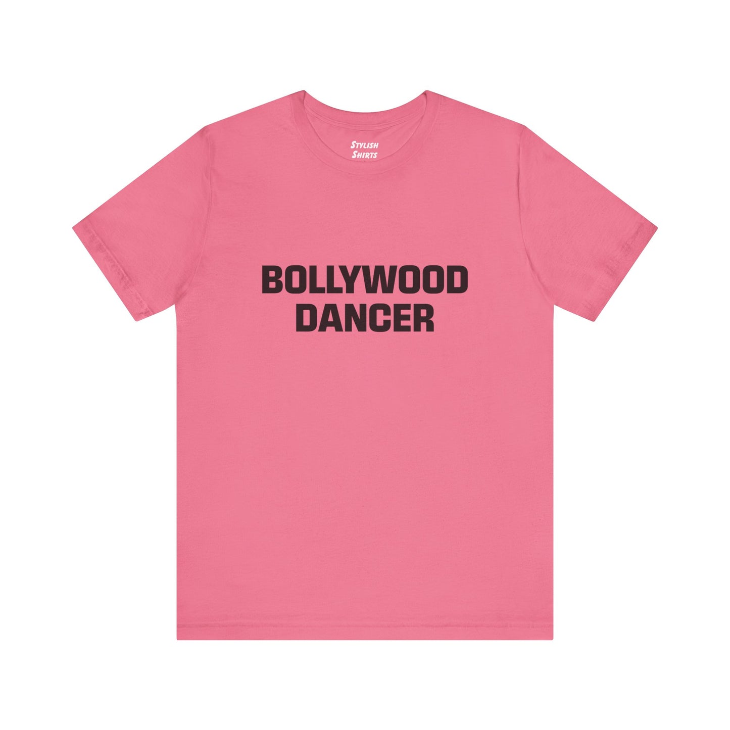 a charity pink shirt that says bollywood dancer
