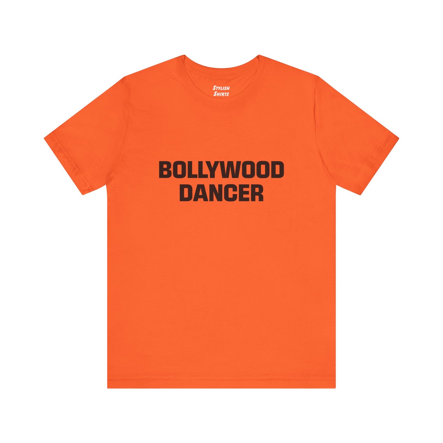 a orange shirt that says bollywood dancer
