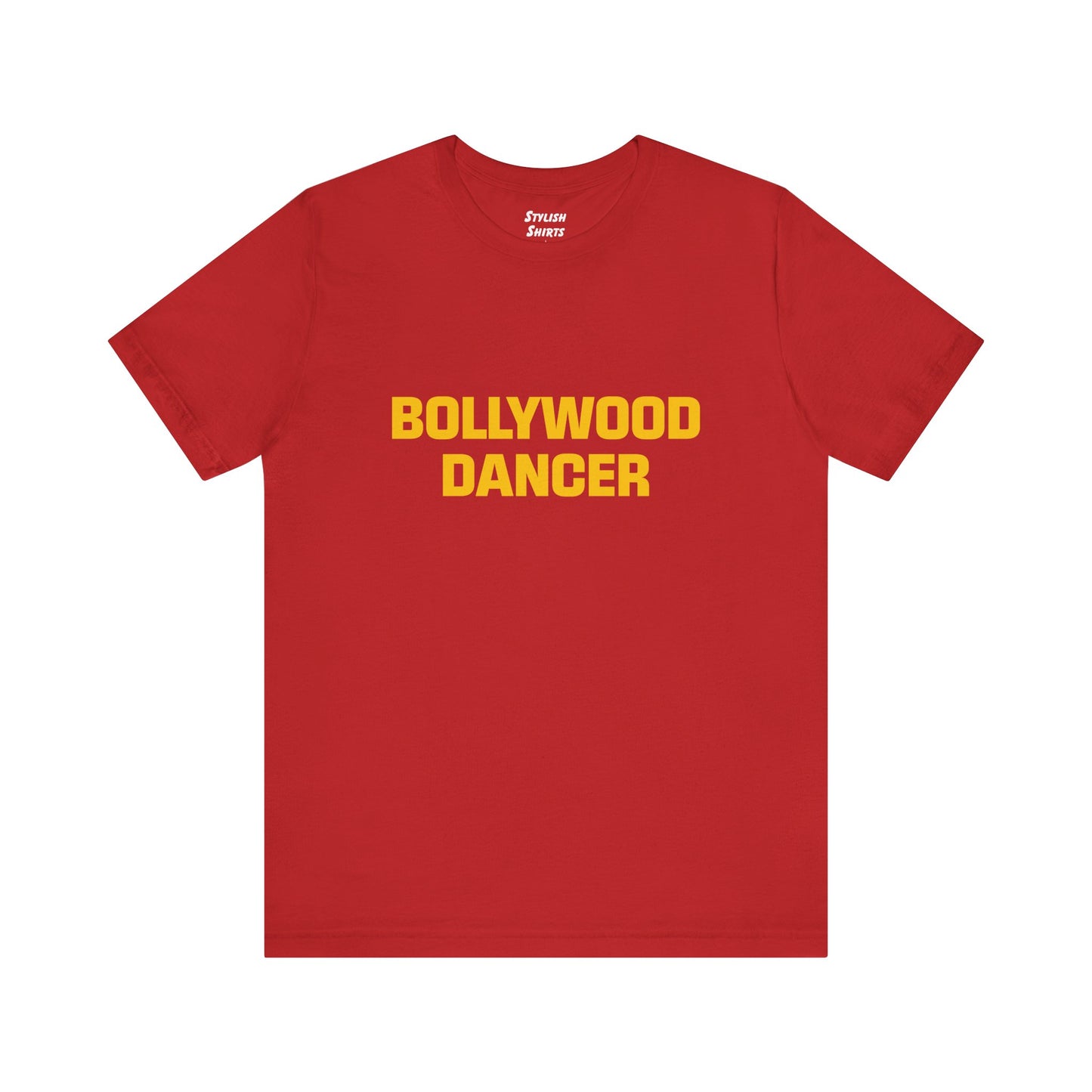 a red shirt that says bollywood dancer