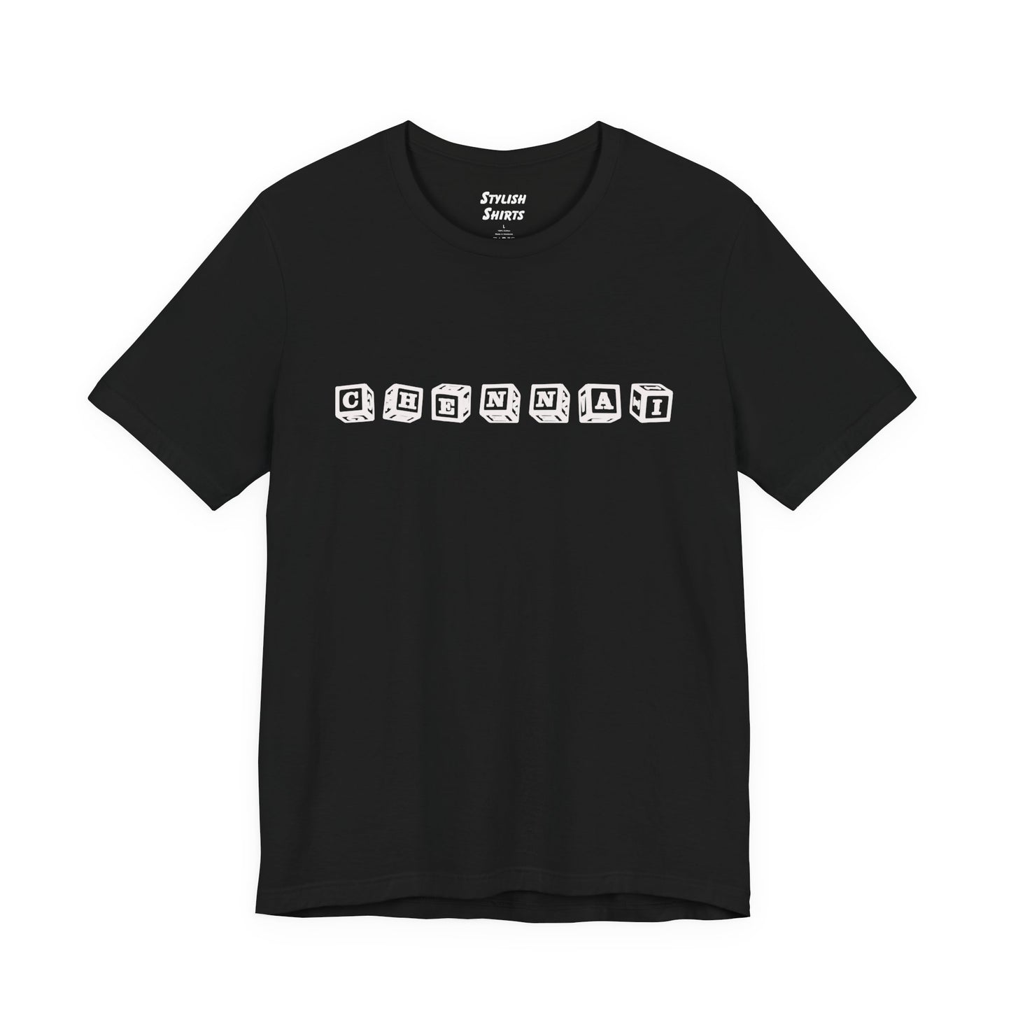 a black shirt that says chennai