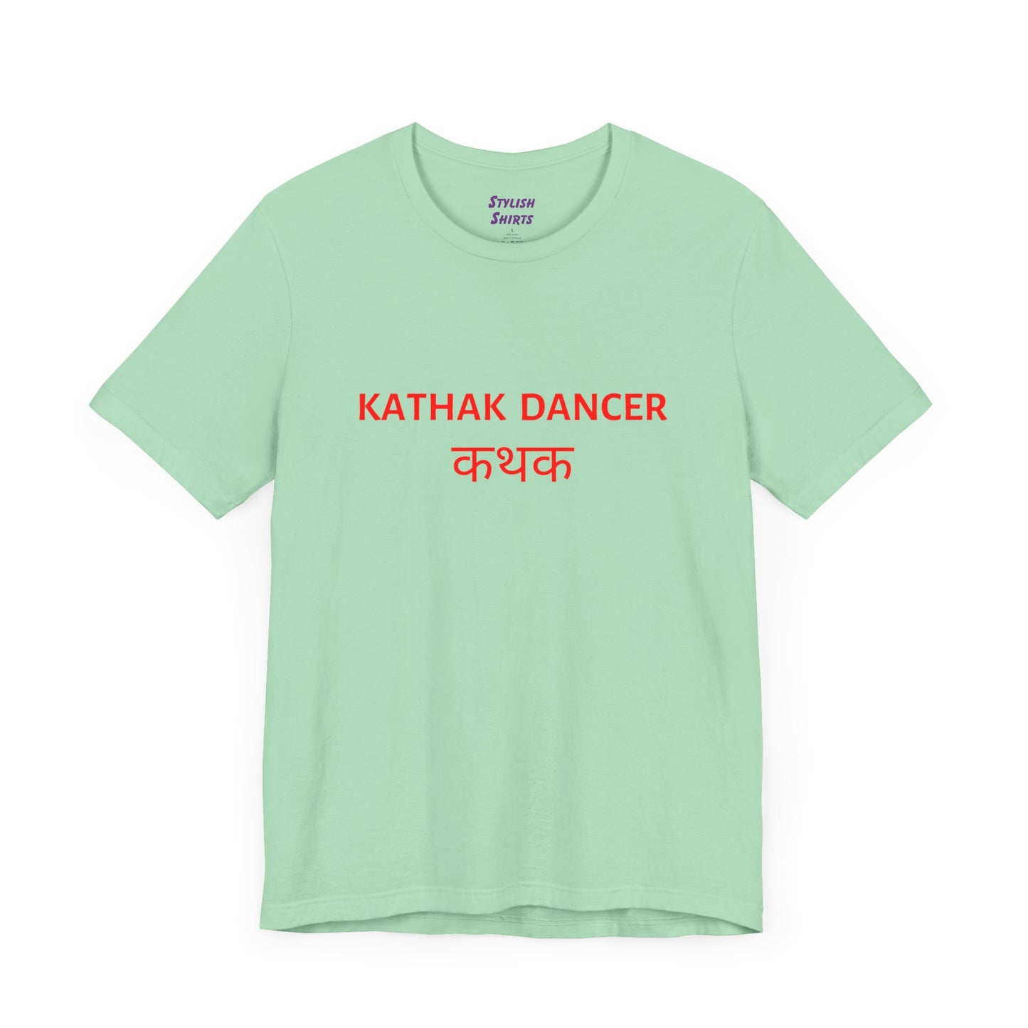 a mint shirt that says kathak dancer