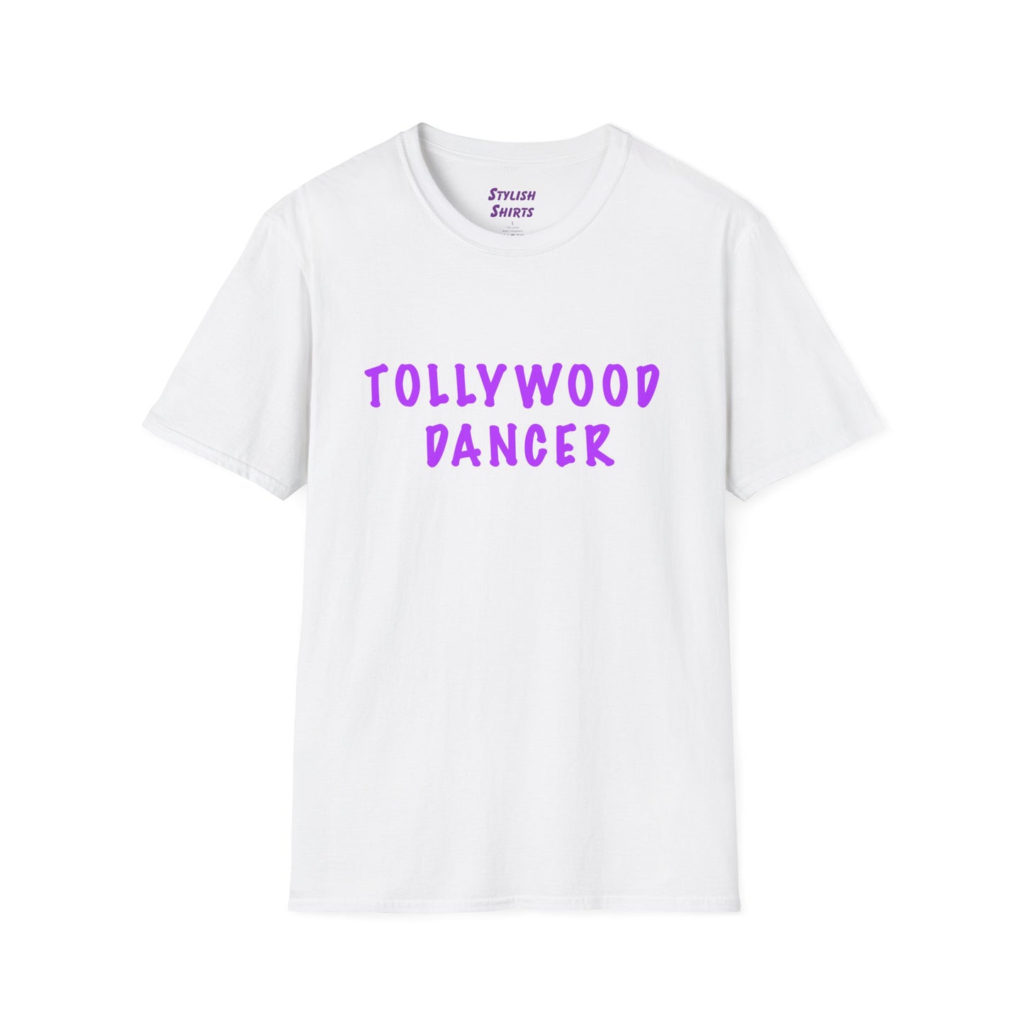 a white shirt that says Tollywood dancer