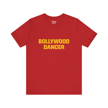 a red shirt that says bollywood dancer