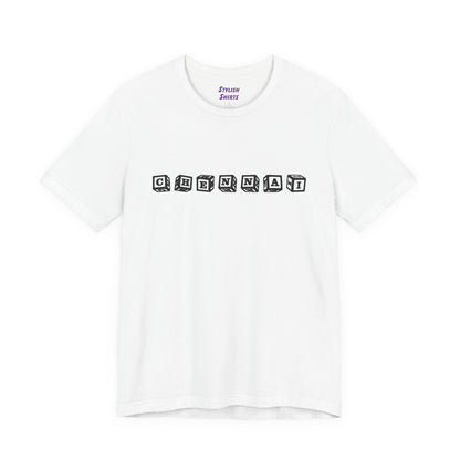 a white shirt that says chennai