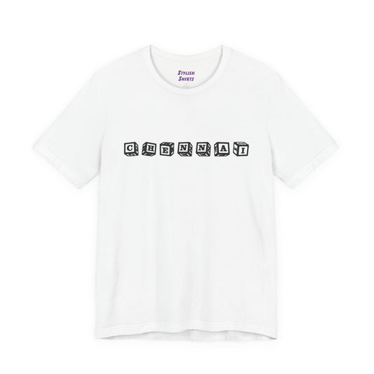 a white shirt that says chennai