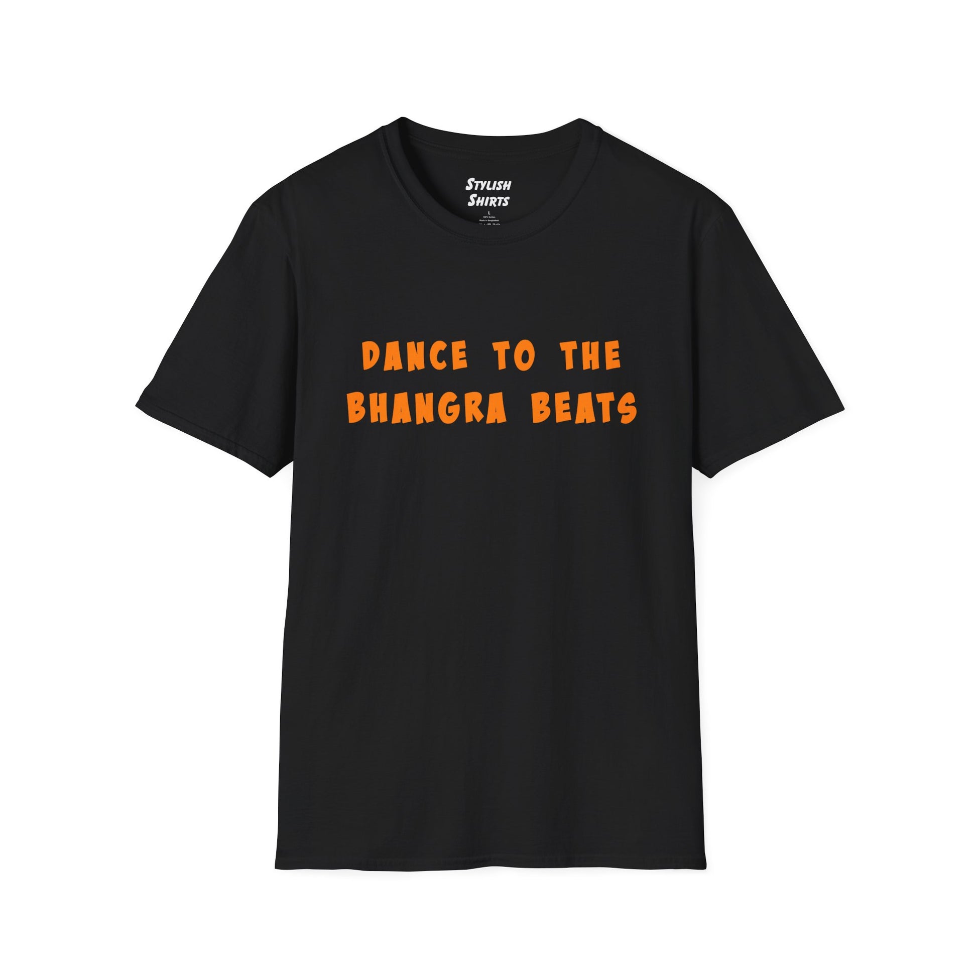 a black shirt that says Dance to the Bhangra Beats