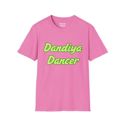 an azalea pink shirt that says Dandiya Dancer