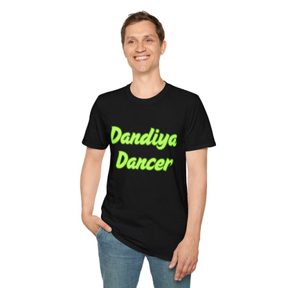 a man wearing a black shirt that says Dandiya Dancer