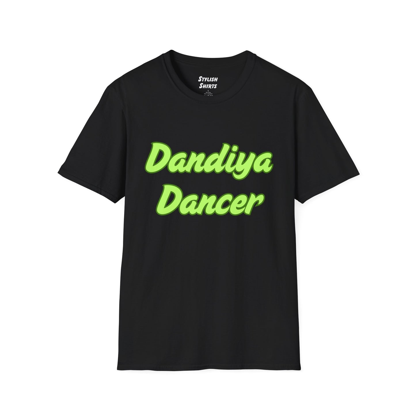 a black shirt that says Dandiya Dancer