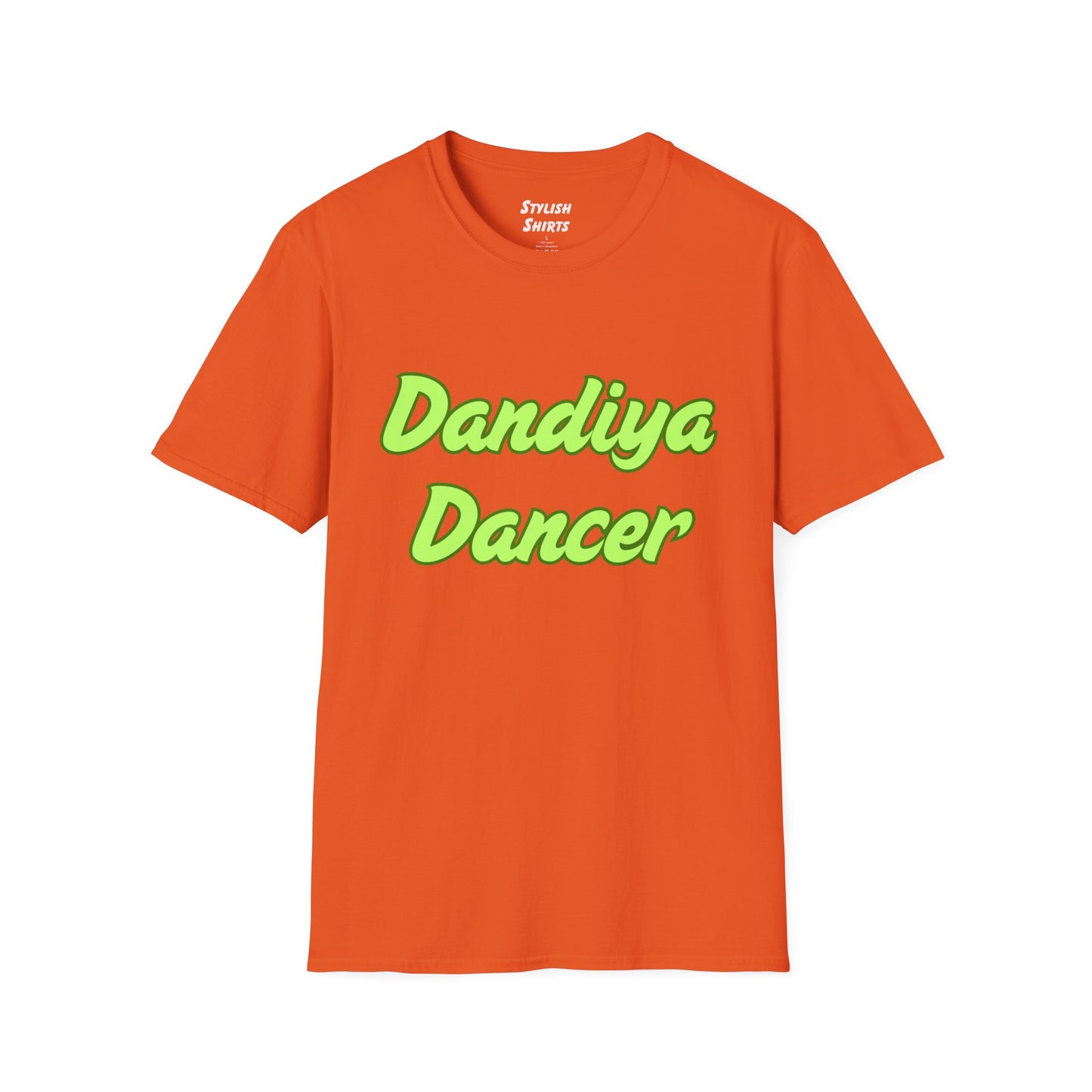 a orange shirt that says Dandiya Dancer