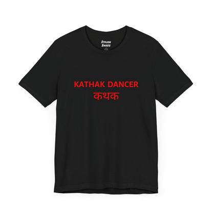 a black shirt that says kathak dancer