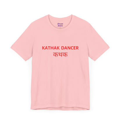 a pink shirt that says kathak dancer