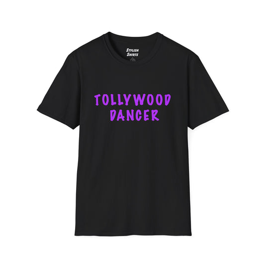a black shirt that says Tollywood dancer